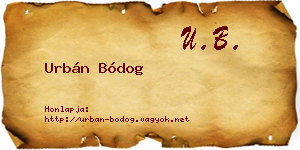 Urbán Bódog névjegykártya